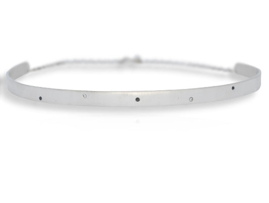 Satellite Silver Black & White Diamond Choker