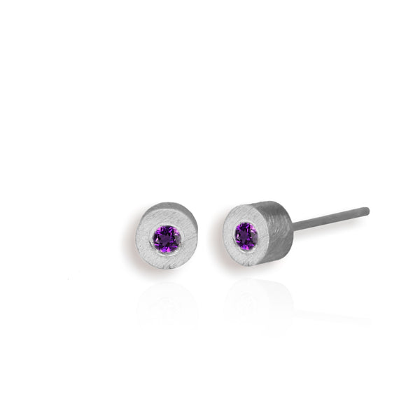Storm Silver Purple Amethyst Earrings