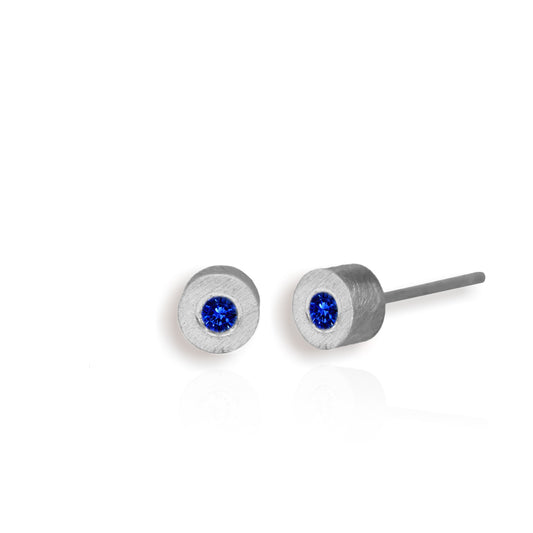 Storm Silver Blue Sapphire Earrings