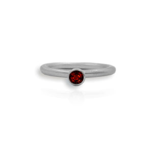 Tropical Storm Silver Garnet Ring