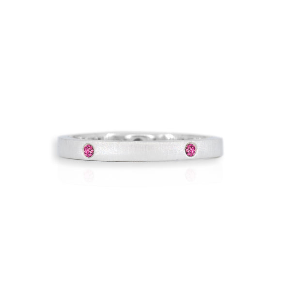 Satellite Silver Pink Sapphire Ring