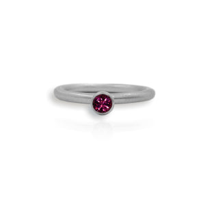 Tropical Storm Silver Rhodolite Garnet Ring